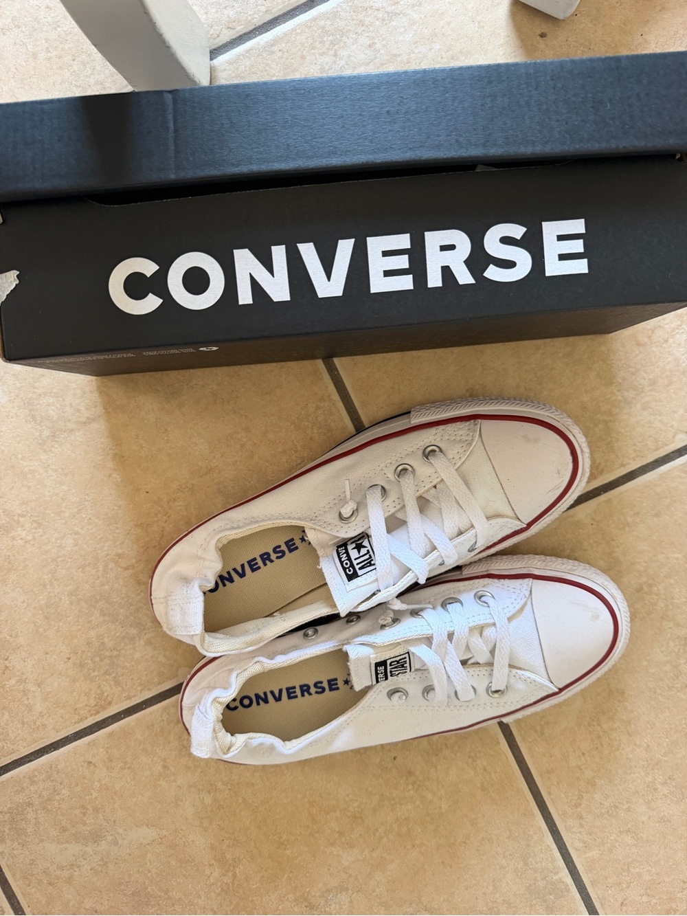 Converse White Canvas Low Top Sneakers